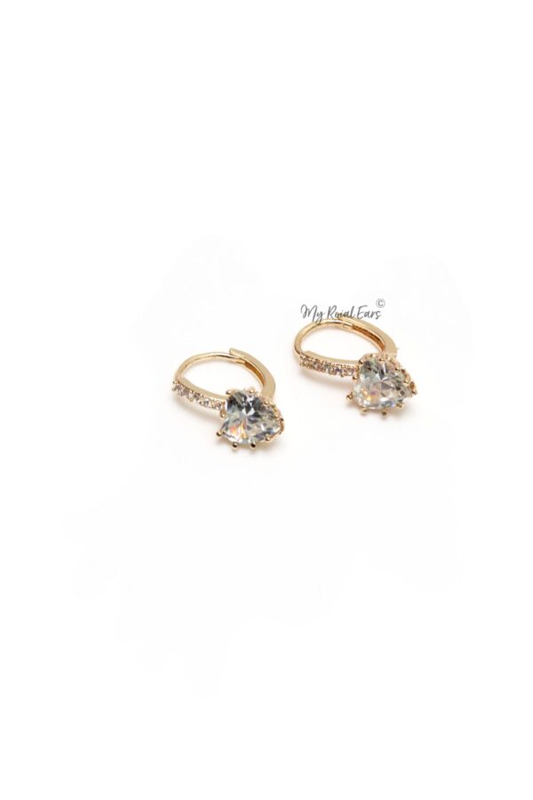 Q.Ursula Gold -quality luxury heart shape zircon hoop earrings - Image 2