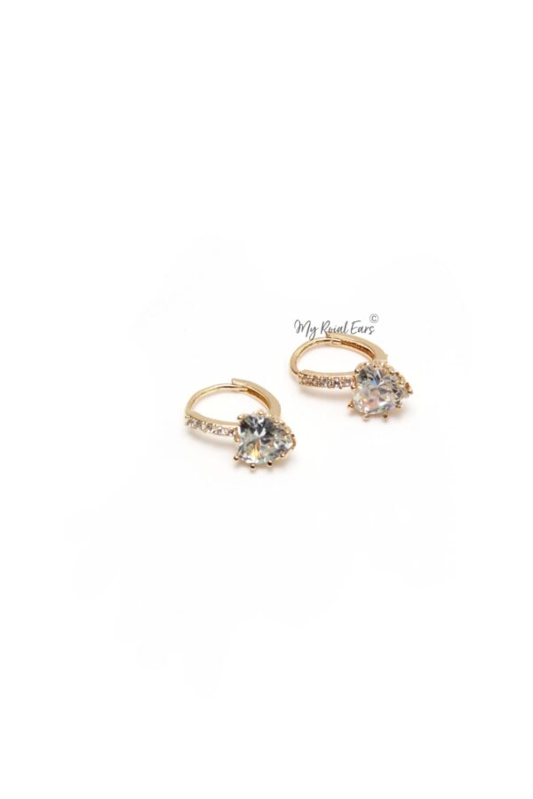 Q.Ursula Gold -quality luxury heart shape zircon hoop earrings - Image 3