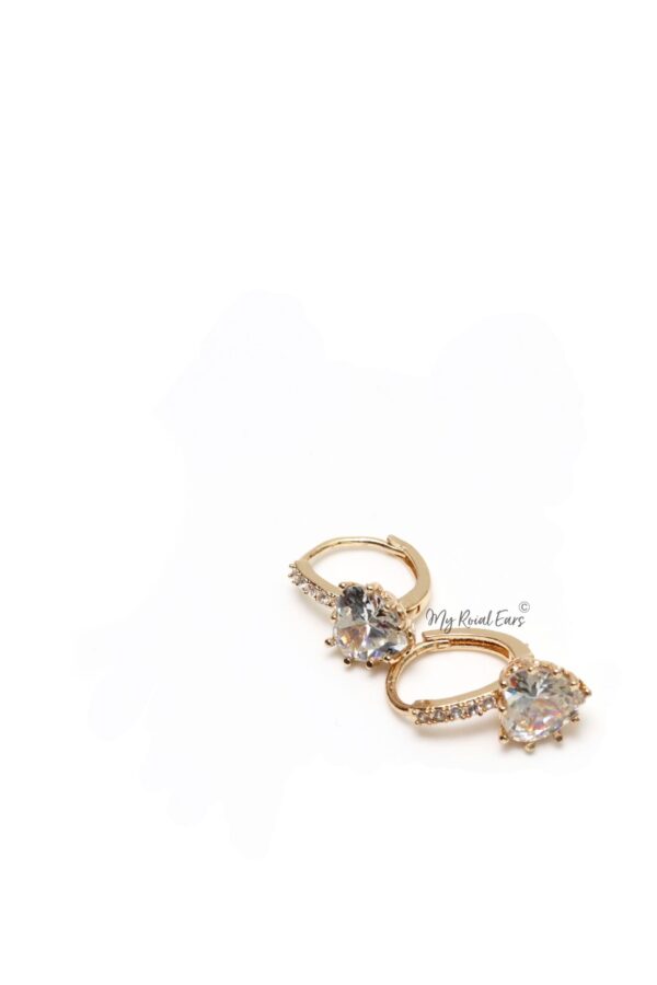Q.Ursula Gold -quality luxury heart shape zircon hoop earrings - Image 4