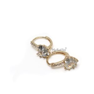 Q.Ursula Gold -quality luxury heart shape zircon hoop earrings