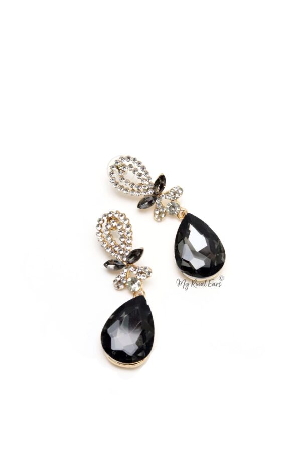 Q.Bridget Blue-crystal stud contemporary bridal earrings - Image 4