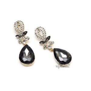 Q.Bridget Blue-crystal stud contemporary bridal earrings