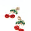 Dua L- crystal cherry drop earrings