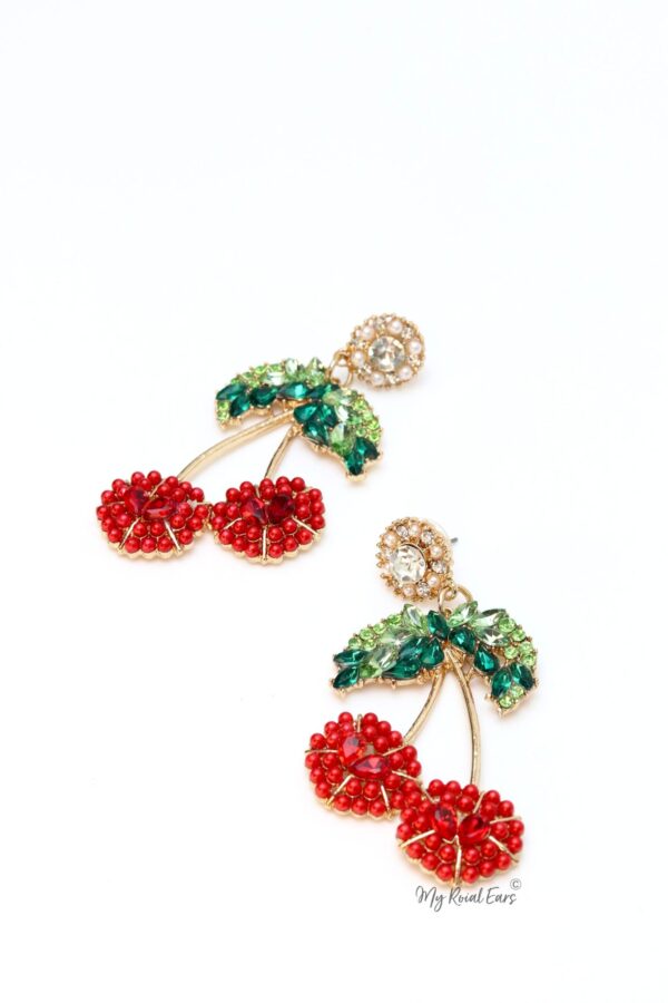 Dua L- crystal cherry drop earrings
