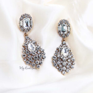 Q.JANE Gold- luxury bridal baroque vintage statement earrings - My Roial Ears LTD