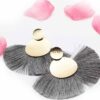 Annual Delphinium- gold and grey tassel earrings - My Roial Ears LTD