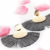 Annual Delphinium- gold and grey tassel earrings - My Roial Ears LTD