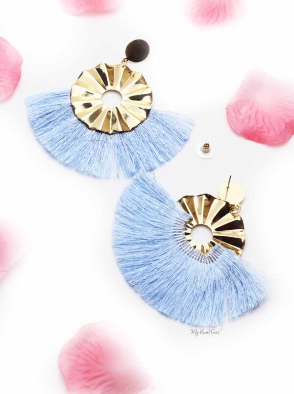 Begonia Fairlady- golden tassel statement earrings - Image 4