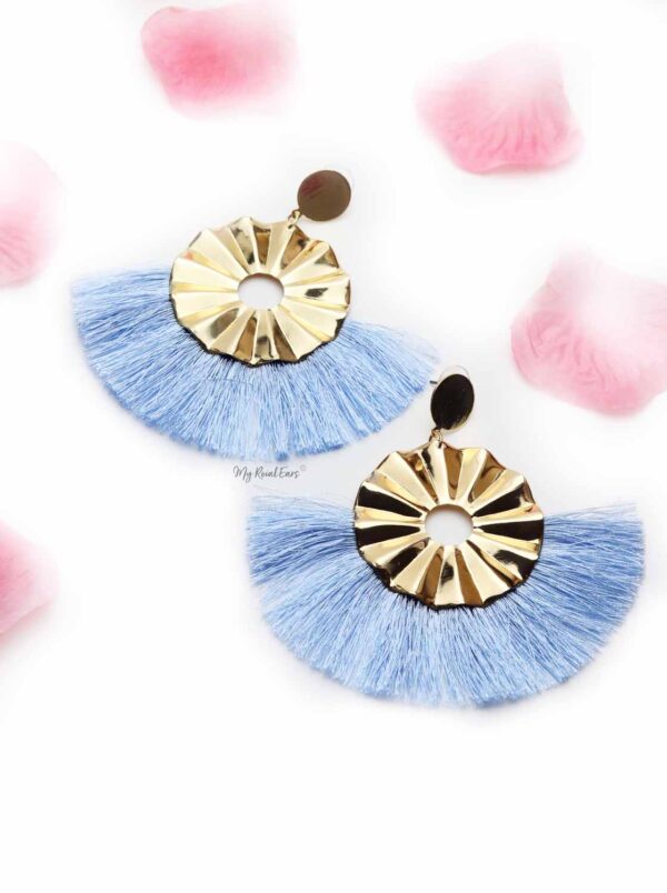 Begonia Fairlady- golden tassel statement earrings - Image 2