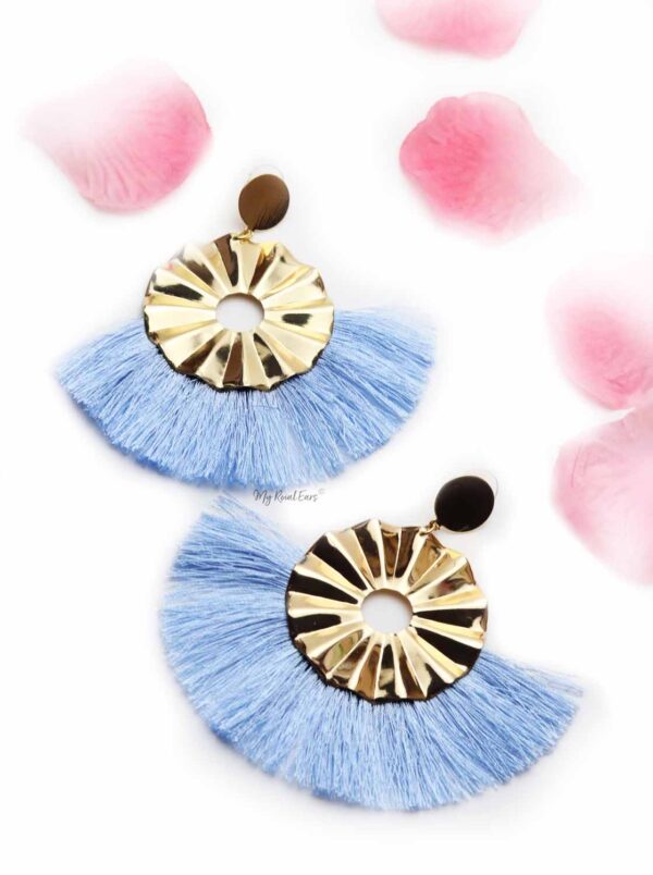 Begonia Fairlady- golden tassel statement earrings - Image 3