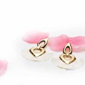 Cosmos-cute cream tassel earrings - My Roial Ears LTD