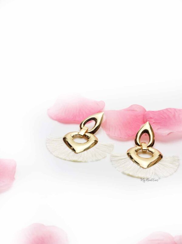 Cosmos-cute cream tassel earrings - My Roial Ears LTD