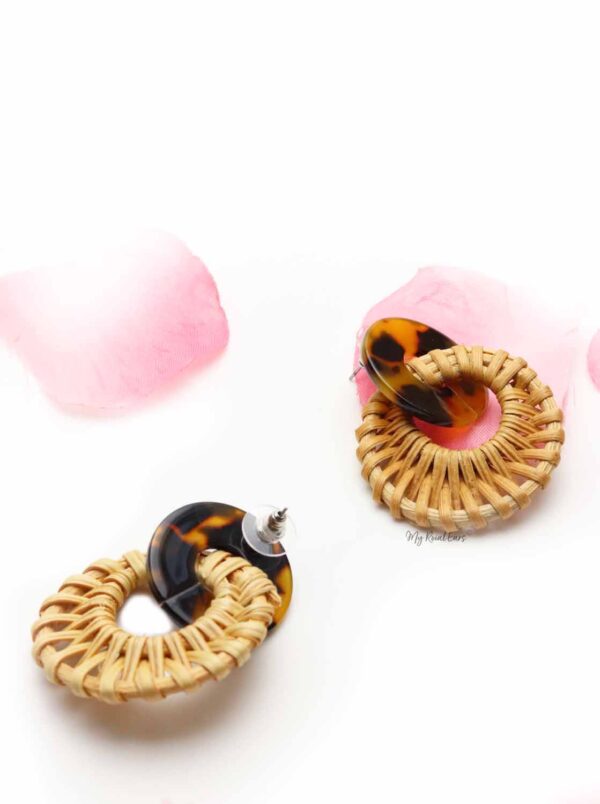 Blue Alpine Daisy- wooden acrylic stud earrings - My Roial Ears LTD