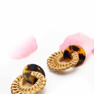 Blue Alpine Daisy- wooden acrylic stud earrings - My Roial Ears LTD