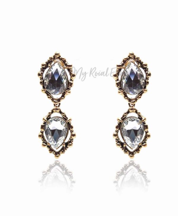 Q.KATE-exquisite antique gold plated crystal earrings - My Roial Ears LTD