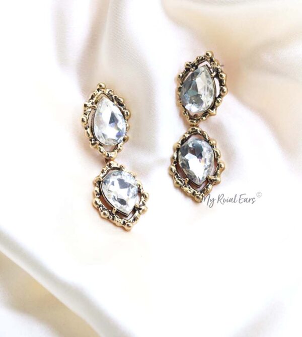 Q.KATE-exquisite antique gold plated crystal earrings - My Roial Ears LTD