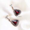 Q.LOUISE-sophisticated triangular dangle drop bridal earrings - My Roial Ears LTD