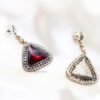Q.LOUISE-sophisticated triangular dangle drop bridal earrings - My Roial Ears LTD