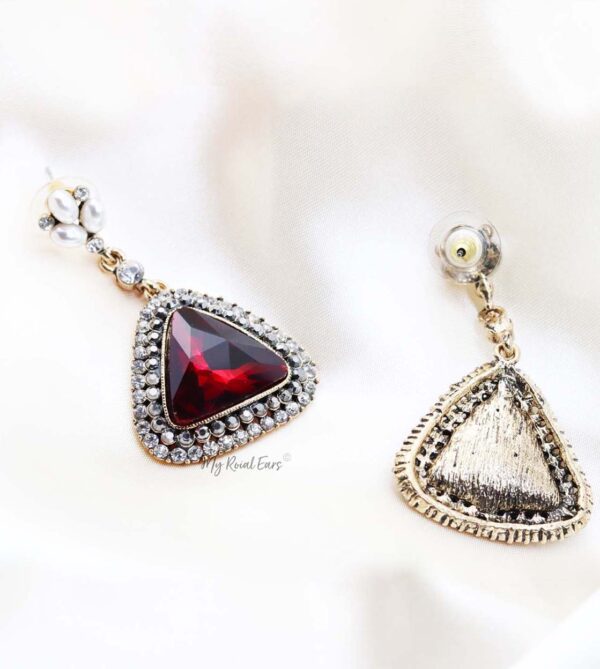 Q.LOUISE-sophisticated triangular dangle drop bridal earrings - My Roial Ears LTD