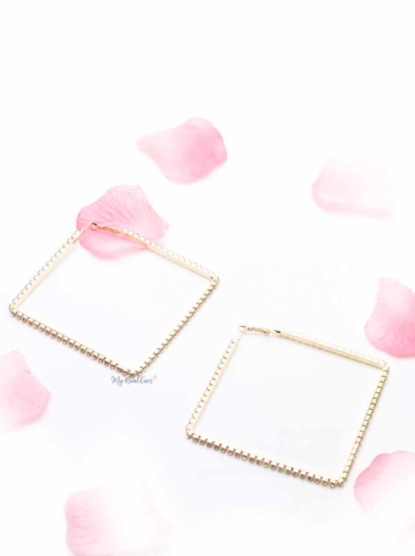Blue Dawn- square shaped hoop earrings - My Roial Ears LTD