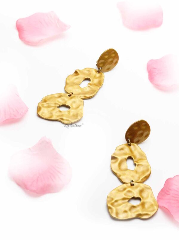 Ipomoea Indica- clipon gold statement drop earrings - My Roial Ears LTD