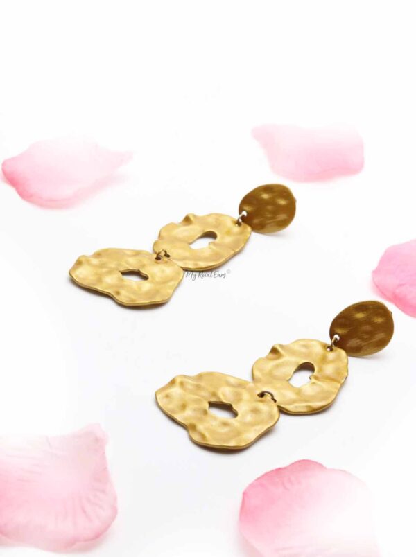 Ipomoea Indica- clipon gold statement drop earrings - My Roial Ears LTD