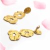 Ipomoea Indica- clipon gold statement drop earrings - My Roial Ears LTD