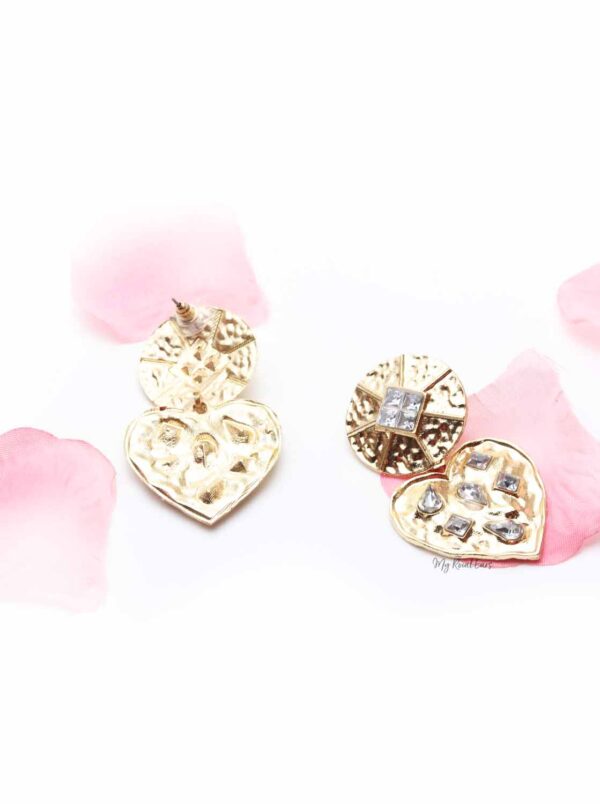 Cattleya- diamond embellished heart earrings - My Roial Ears LTD