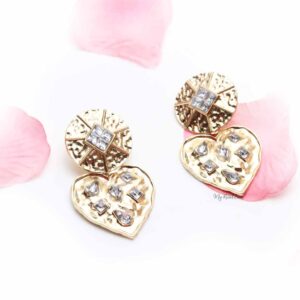 Cattleya- diamond embellished heart earrings - My Roial Ears LTD