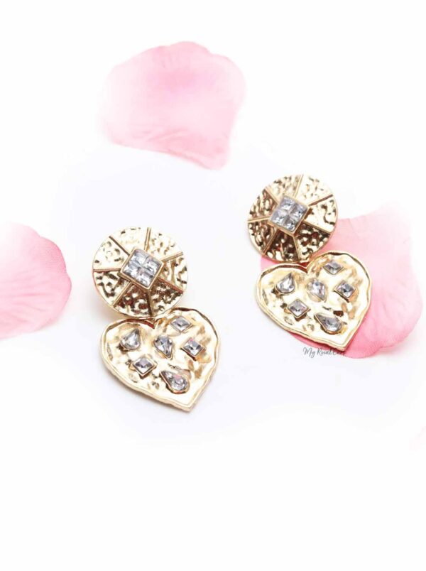 Cattleya- diamond embellished heart earrings - My Roial Ears LTD