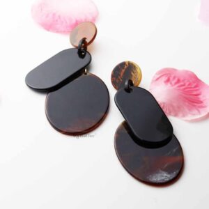 Etlingera-brown acrylic drop statement earrings - My Roial Ears LTD
