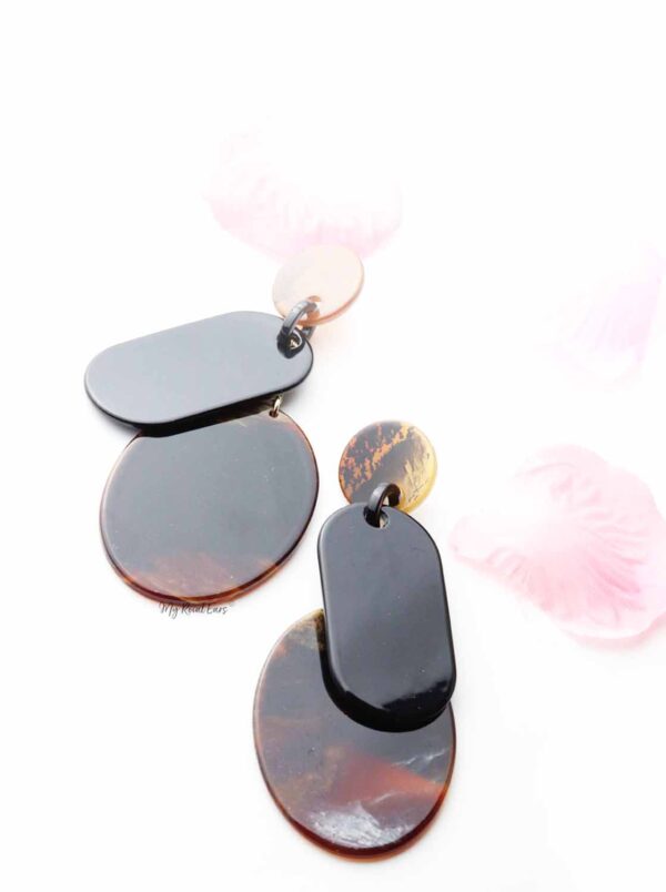 Etlingera-brown acrylic drop statement earrings - My Roial Ears LTD