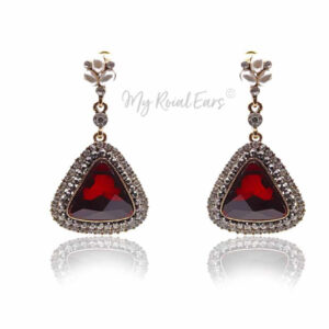 Q.LOUISE-sophisticated triangular dangle drop bridal earrings - My Roial Ears LTD