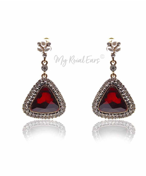 Q.LOUISE-sophisticated triangular dangle drop bridal earrings - My Roial Ears LTD