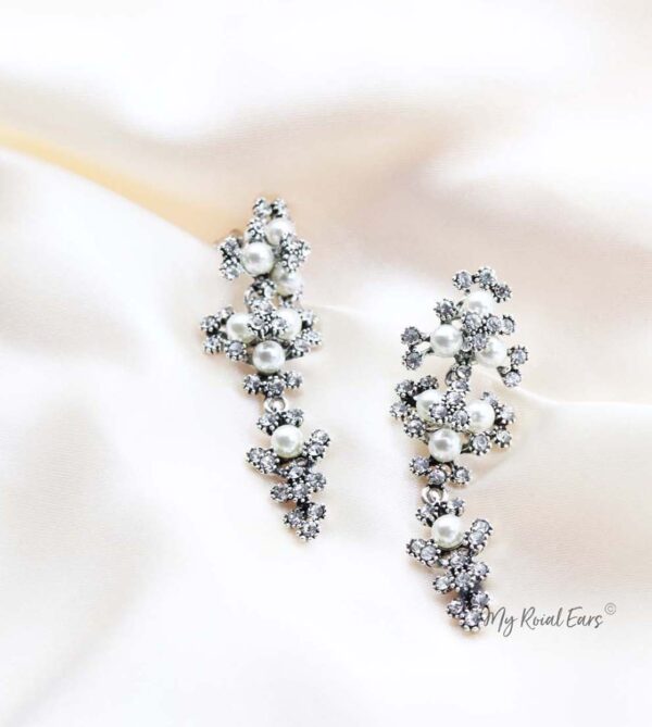 Q.MARY-delicate gold pearls inspired bridal earrings - My Roial Ears LTD