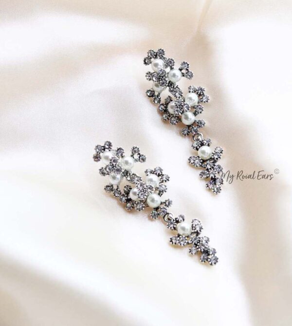 Q.MARY-delicate gold pearls inspired bridal earrings - My Roial Ears LTD
