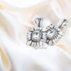 Q.NOOR-handmade rectangle glass bridal drop earrings - My Roial Ears LTD