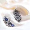 Q.OLGA-stunning blue glass crystal bridal earrings - My Roial Ears LTD