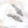 Q.PHILIPPA-peacock feather crystal bridal drop earrings - My Roial Ears LTD