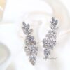 Q.PHILIPPA-peacock feather crystal bridal drop earrings - My Roial Ears LTD
