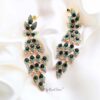 Q.PHILIPPA-peacock feather crystal bridal drop earrings - My Roial Ears LTD