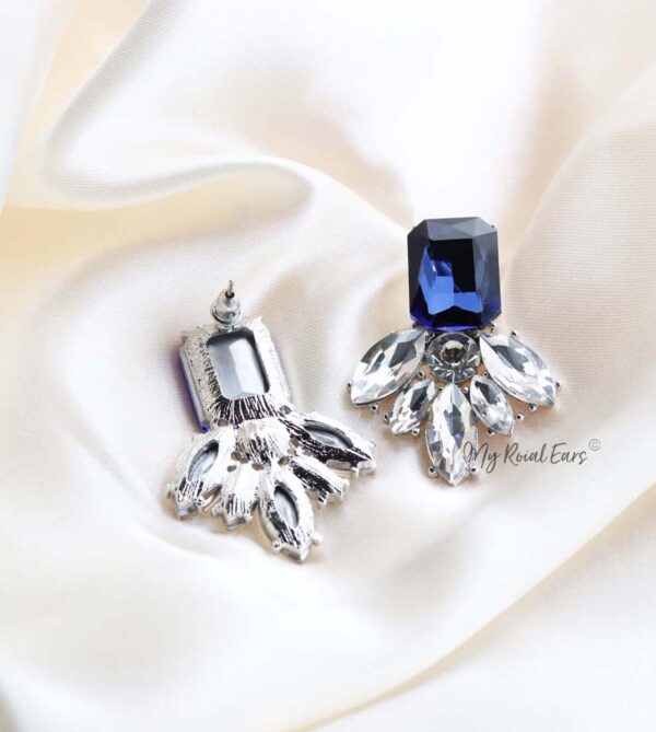 Q.ROSE-royal sapphire blue bridal stud earring - My Roial Ears LTD