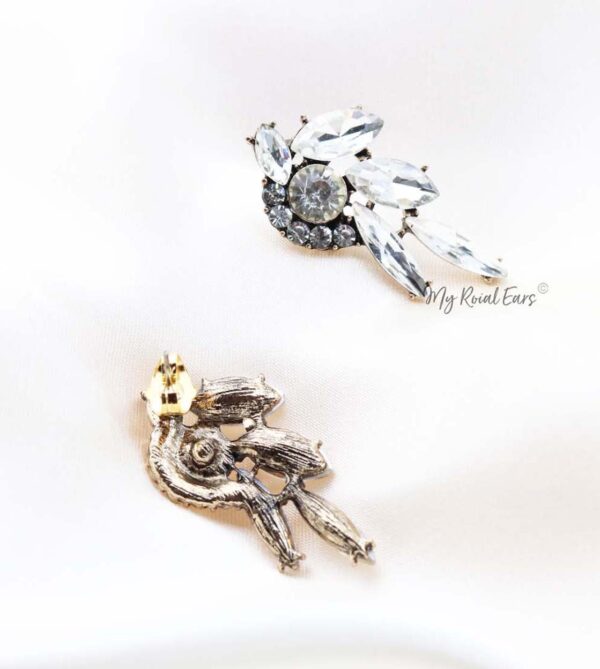 Q.THYRA-glass crystal geometric bridal statement stud - My Roial Ears LTD