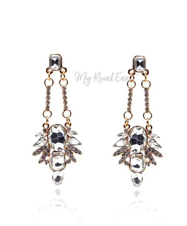 Q ALICE-handmade crystal glass dangle earrings - My Roial Ears LTD