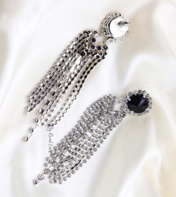Q BEATRICE- glamorous editorial tassel bridal earrings - My Roial Ears LTD