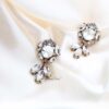 Q.URSULA- handmade elegance drop statement bridal stud earrings - My Roial Ears LTD