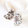 Q.VICTORIA-modern geometric clear crystal bridal stud earrings - My Roial Ears LTD