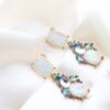 Q WANDA-imperial multi colored crystal pebble bridal earrings - My Roial Ears LTD