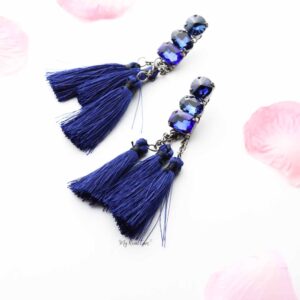Dahlia- fashion chain drop tassel earrings