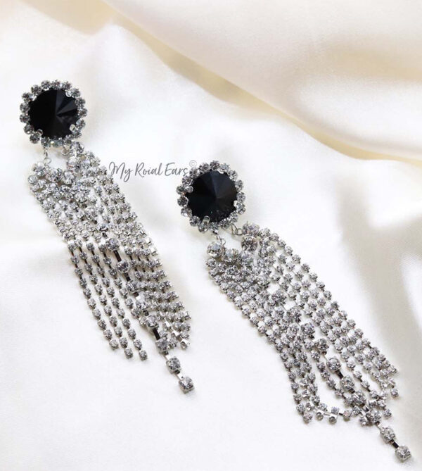 Q BEATRICE- glamorous editorial tassel bridal earrings - My Roial Ears LTD